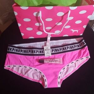 Nwt VICTORIA'S SECRET PINK UNDERWEAR M & lip gloss